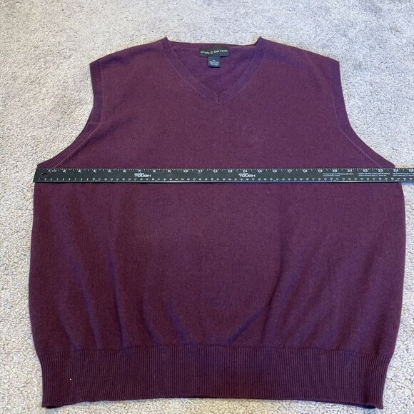 Croft & Barrow Sweater Vest Men XL Burgundy Classic Pullover 100% Cotton Grandpa - Picture 6 of 7